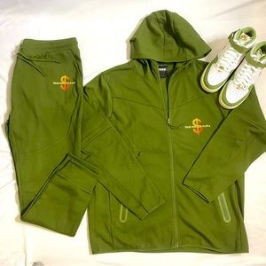 True Hustler 4 Lyfe Military Green Tech Jogging Suit ( unisex) 2xl